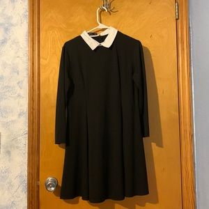 Homeyee Black dress. A - line with white collar. Size XL